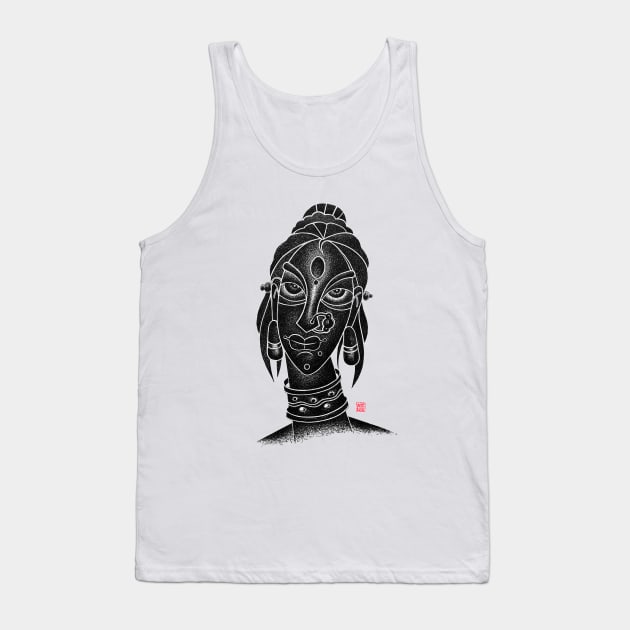 Indian Young Tribal Woman Beautiful Face Tank Top by GeeTee